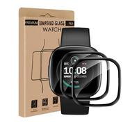 Bodyguard Pack of 2 Tempered Glass Screen Protectors for Fitbit Versa 3 / Fitbit Sense 2, HD Clear Anti-Oil Anti-Scratch Hardener Versa 3 Protective Glass, Without Edge Removal, 3D Curved Anti-Dust