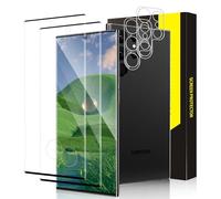 Bodyguard Tempered Glass Screen Protector for Samsung Galaxy S23 Ultra 5G, Pack of 2 + 2 HD Clear Anti-Bubble Anti-Fingerprint Samsung S23 Ultra Protective Glass, 3D Full Screen Ultra Resistant Screen