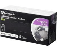 Bodyguards 200 x Black Nitrile Powder Free Disposable Gloves 2 BOXES XL