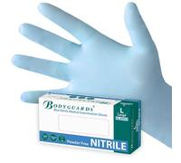 Bodyguards Blue Nitrile, powder free disposable gloves, AQL 1.5, size Large, box of 100