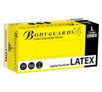 Bodyguards GL8185 Lightly Powdered Latex Disposable Gloves - Box of 100 (Extra Large), White