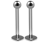 bodyjewellery 2pcs 16g Titanium Labret Studs Conch Piercing Lip Snake Bites Spider Ball Monroe Tragus Cartilage Helix B2ACX Pick Size, Stainless Steel,Titanium,Metal,Steel