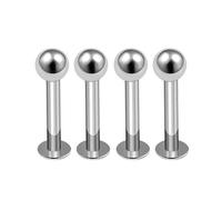 bodyjewellery 4pcs 14g Labret Studs Lip Ring Snake Spider Bite Forward Helix Monroe Dahlia Inner Conch Surgical Steel 4mm Ball Pick Size, Stainless Steel, no gemstone