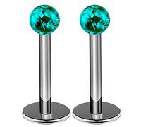 bodyjewelrytrend 2pcs 16g Lip Labret Stud Titanium Snake Conch Piercing Marilyn Spider Lip Bites Cartilage Helix Monroe Rings Tragus Studs B2B2CG