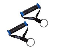 Bodylastics Resistance Band Handles, Ergonomic Gym Handles with Upgraded TPR Waffle Exercise Grips, Strong Handles for Resistance Bands with Nylon Webbing and Welded O-Rings