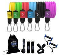 Bodylastics Resistance Bands Set with Patented Anti-Snap Elastics, Patented Clips, Upgraded Handles, Heavy Duty Door Anchor, Legs, Wrist Ankle Straps and Storage Bag (One Bag)