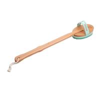 Bodylife Home Long Handle Silicone Back Scrubber For Shower & Bath With Detachable Beechwood Handle Blue