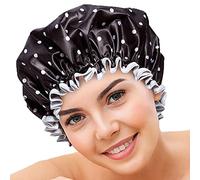 Bodylife Shower Cap Reusable Bath Cap Dual layered Waterproof Mono Polka Dot 27cm