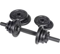 Bodyline 595162 Vinyl Handlebar Set With Cast Iron Plates, Iron, Argento 10kg