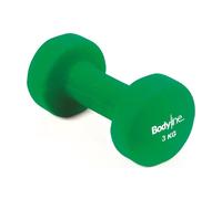 BODYLINE Anti Shock Cast Iron Dumbbell 3 Kg With Neoprene Coating Weight Barbell