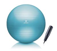 BODYMATE Bodymate Exercise Ball, Sitting Ball, Training Ball with Free E-Book, Including Air Pump Ball for Fitness, Yoga, Gymnastics, Core Training, for Strong Back, as an Office Chair, Blue 75 cm