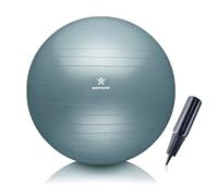 BODYMATE Exercise Ball - E-book with exercise guides included - Gym-quality Swiss balls for fitness, birthing, pregnancy - Air pump included - Anti-Burst - 55cm - Cool Grey Blue