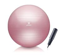 BODYMATE Exercise Ball - E-book with exercise guides included - Gym-quality Swiss balls for fitness, birthing, pregnancy - Air pump included - Anti-Burst - 85cm - Rose Gold