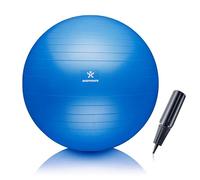 BODYMATE Exercise Ball - E-book with exercise guides included - Gym-quality Swiss balls for fitness, birthing, pregnancy - Air pump included - Anti-Burst - 75cm - Blue