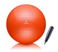 BODYMATE Exercise Ball - E-book with exercise guides included - Gym-quality Swiss balls for fitness, birthing, pregnancy - Air pump included - Anti-Burst - 75cm - Orange