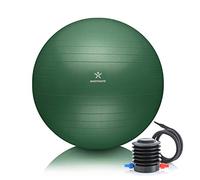 BODYMATE Exercise Ball - E-book with exercise guides included - Gym-quality Swiss balls for fitness, birthing, pregnancy - Air pump included - Anti-Burst - 65cm - Midnight green