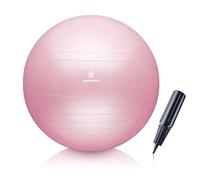 BODYMATE Exercise Ball - E-book with exercise guides included - Gym-quality Swiss balls for fitness, birthing, pregnancy - Air pump included - Anti-Burst - 65cm - Princess Pink