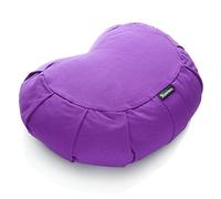 BODYMATE Halfmoon Meditation Cushion/Yoga Pillow - 42cm long 30cm wide and 15cm high - Removable washable 100% Cotton Cover - Inner cotton bag filled with buckwheat husks