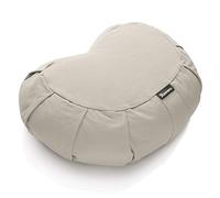 BODYMATE Halfmoon Meditation Cushion/Yoga Pillow - 42cm long 30cm wide and 15cm high - Removable washable 100% Cotton Cover - Inner cotton bag filled with buckwheat husks