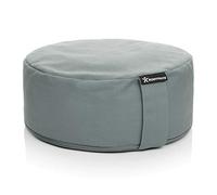 BODYMATE Meditation Cushion/Yoga Pillow D31cm H13cm - Removable washable 100% Cotton Cover - Inner cotton bag filled with buckwheat husks, Cool Grey