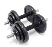 BodyMax Deluxe Hammertone Dumbbell Set - Adjustable Cast Iron Dumbbells with Spinlock Collars - Home Gym Strength Training - 20kg, 30kg, 40kg Options