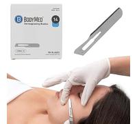 BodyMed Dermaplaning Blades #14 in Stainless Steel, 100 PCS - Sterile for Surgical, Skin Care, and Podiatry Procedures with Straight Tipped Blade for Estheticians