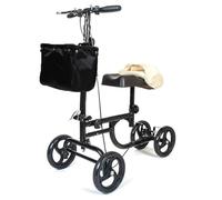BodyMed Knee Brace for Leg and Foot Injuries with Double Brake, Removable Fabric Basket and Knee Pad Cover - Foldable and Adjustable Scooter, Broken Leg Basket, Better