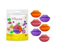 BODYNESS Juicy Kisses Bath Bomb Set - 6 x 40g Lip-Shaped Bathbomb with Cocoa Butter, Watermelon, Peach & Grape Scents, Bath Bombs Gift Pack for Women & Teenagers