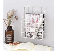 Bodyplus Wall Mounted Magazine Rack - Metal Hanging Literature Holder for Magazines, Newspapers & Mail - Vertical Display Organizer for Home, Office, Waiting Rooms & Stores (WHITE)