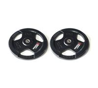 BODYPOWER 10Kg Rubber Encased Tri Grip Standard Weight Plates (x2)