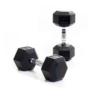 BODYPOWER 12.5Kg Rubber Hex Dumbbells (x2)