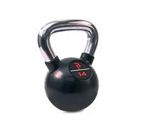 BODYPOWER 14kg Black Rubber Coated Kettlebell with Chrome Handle