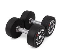 BODYPOWER 15kg Pro Round Rubber Dumbbells (x2)