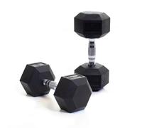 BODYPOWER 15Kg Rubber Hex Dumbbells (x2)