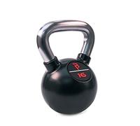 BODYPOWER 16kg Black Rubber Coated Kettlebell with Chrome Handle