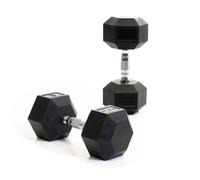BODYPOWER 17.5Kg Rubber Hex Dumbbells (x2)