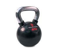 BODYPOWER 20kg Black Rubber Coated Kettlebell with Chrome Handle