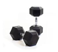 BODYPOWER 20Kg Rubber Hex Dumbbells (x2)