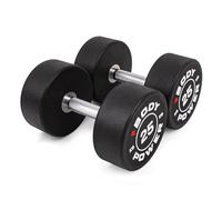 BODYPOWER 25kg Pro Round Rubber Dumbbells (x2)