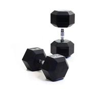 BODYPOWER 37.5Kg Rubber Hex Dumbbells (x2)