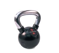 BODYPOWER 8kg Black Rubber Coated Kettlebell with Chrome Handle