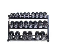 BODYPOWER TITAN Heavy Duty Dumbbell Rack with Body Power 2.5kg to 30kg Pro Round Rubber Dumbbell Set
