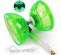 BodyRhythm Five Bearings Chinese Diabolo Yoyo Set with LED, Fiberglass Sticks, Adjustable Strings for All Ages - Best for Fitness and Tricks (Green)