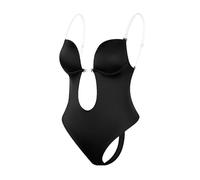 Bodysuit Shapewear Deep V-Neck Body Shaper Backless U Plunge Thong Shapers Waist Trainer Women Clear Strap Padded