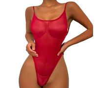Bodysuit Sheer When Wet Swimsuit See Through Teddy Mesh One Piece Monokini Fishnet Teddies