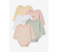 Bodysuits with long sleeves for babies with a floral print sage green