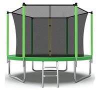 BodyTrain 8ft Trampoline with Safety Enclosure plus Ladder - 2.4m Green
