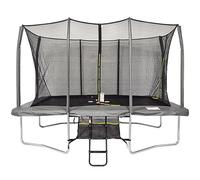 BodyTrain 9x14ft Rectangular Trampoline Grey with Safety Enclosure, Ladder & Shoe Tidy