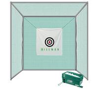 BodyTrain Golf Practice Cage Net with Target And Ball Dispenser Package 3x3x3m Stainless Steel Poles Garden Office Golf Swing Practice