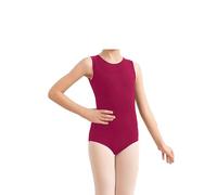 BODYWEAR LTD - Girls Sleeveless Leotard Shiny Nylon - Comfortable Fit - Performance Wear - Dance Class Essential - Ballet Gymnastics, Dance, School, Sportswear (Wine, 7-8 years)